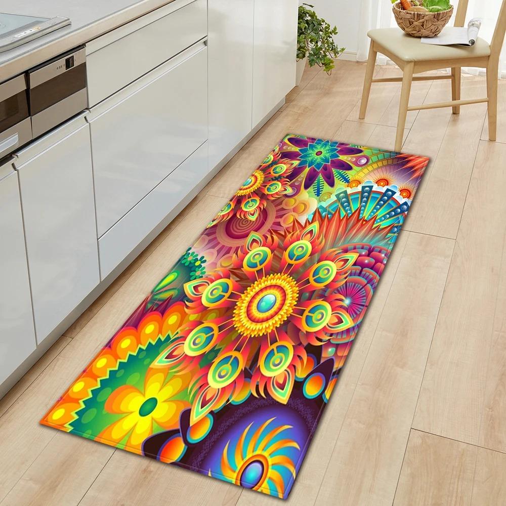 Bohemian Retro Mandala Pattern Home Kitchen Floor Mat Door Front Decoration Floor Mat
