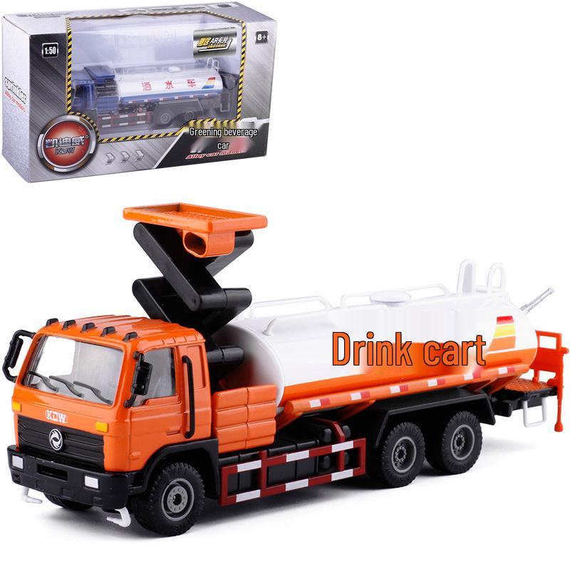 КДВ 1:50 Модель грузовика-поливалки и высотного обслуживания Dongfeng из сплава