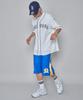 WEGO Mesh Line Graphic Half Streetwear Summer Size Blue Men's Shorts, Pants, Shorts, Clothes, L,