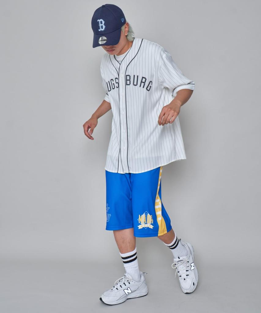 WEGO Mesh Line Graphic Half Streetwear Summer Size Blue Men's Shorts, Pants, Shorts, Clothes, L,