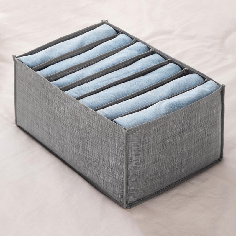 Non Woven Fabric Pants Organizer Foldable Pants Storage Box with Multiple Compartments Durable Trousers Organizers