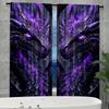 Purple Dragon Patterned Printed Curtains Pole Bag Home Decoration Room Curtain Made Of Polyester Washable