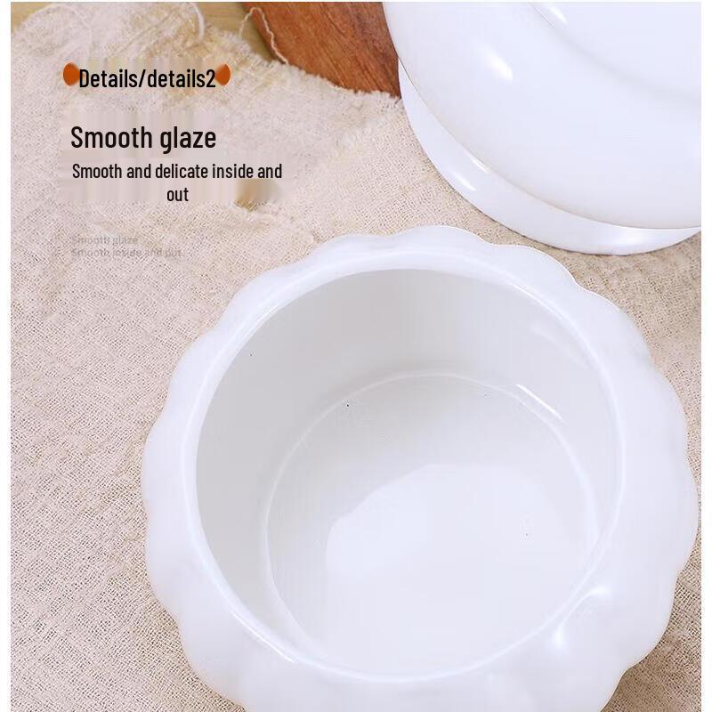 Huihuang Ceramic Double Boiler Stew Pot with Lid