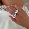 2Pcs/Set Trendy Sparkling Acrylic Rhinestone Open Ring For Women Personalized Geometric Chunky Finger Ring Jewelry Gift