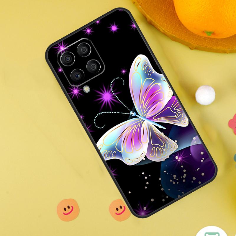 Black Beautiful Butterfly Case For Samsung Galaxy M31 M32 M12 M52 M21 M15 M55 M56 M36 M16 M06 M13 M33 M53 M14 M34 M54