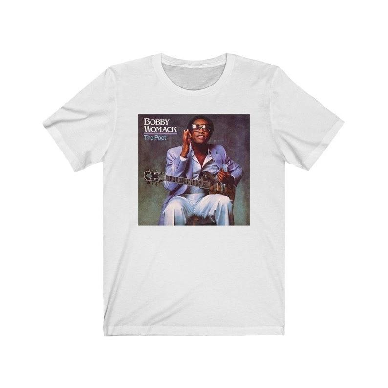 

Retro Black Singer Artist Band, Bobby Womack 100% Cotton T-shirt Mens Womens Tees Top M