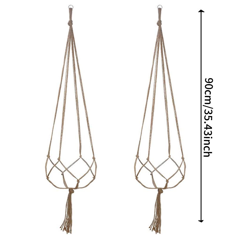 צמח תלוי בעבודת יד צמח מקרמה קולב עציץ קולב קיר תפאורה חצר גינה תלויה עציץ סל תלוי