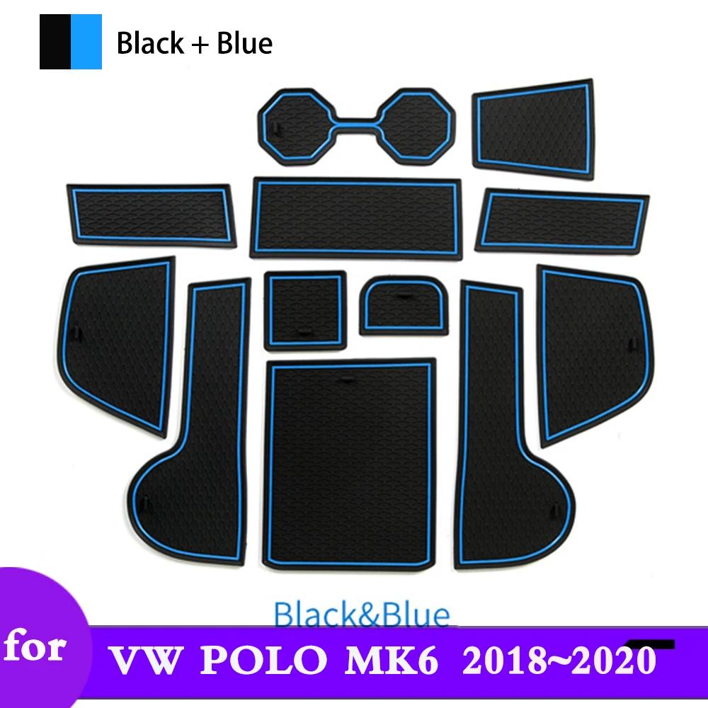 

Anti-slip Rubber Door Groove Mat Cushion for VW Volkswagen POLO MK6 AW 2018 2019 2020 Phone Gate Slot Car Accessories Stickers синий
