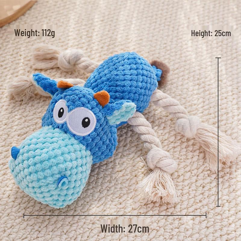 Peluche Bulldog Francese con Palla Squeaky e Giocattolo con Corda per Gatti e Gattini - Resistente al Morso, Design Cartoon Frutta