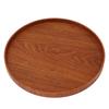 Wood Serving Tray 11.8in Sturdy Wood Simple Elegant Round Multifunction Wooden Tea Tray for Cafe Office Dining Table