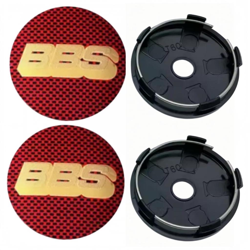 4 Stück 60mm BBS Logo Emblem Plakette Auto Radnabendeckel Räder Radkappen Auto Nabenfelgenabdeckung Ersatz Auto Zubehör