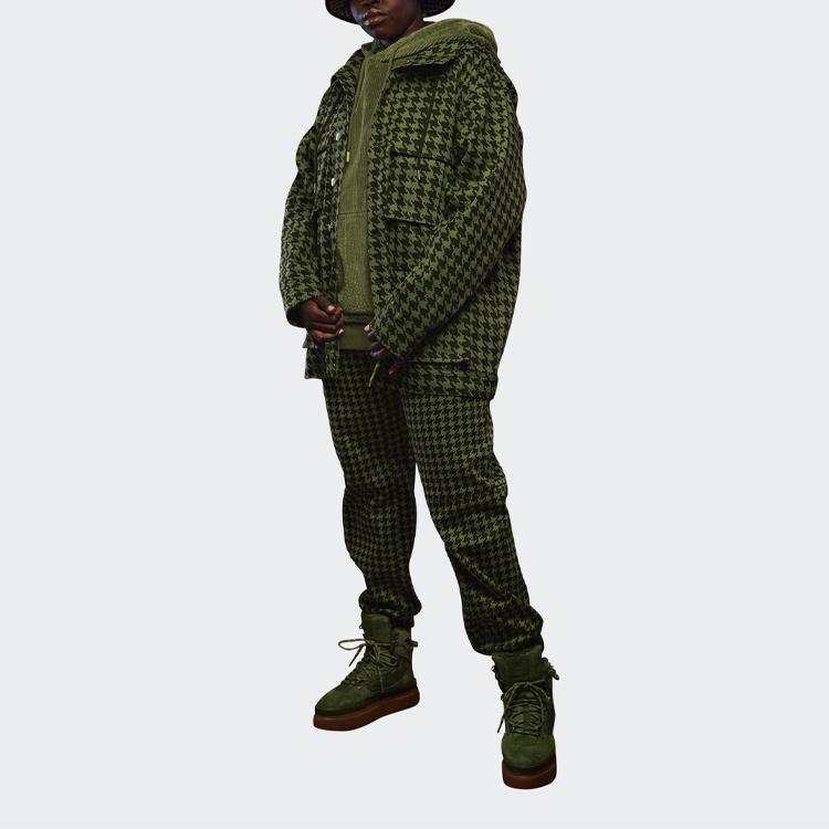 adidas originals Plaid Pattern Loose Sports Pants/Trousers/Joggers Green Men's HC6002