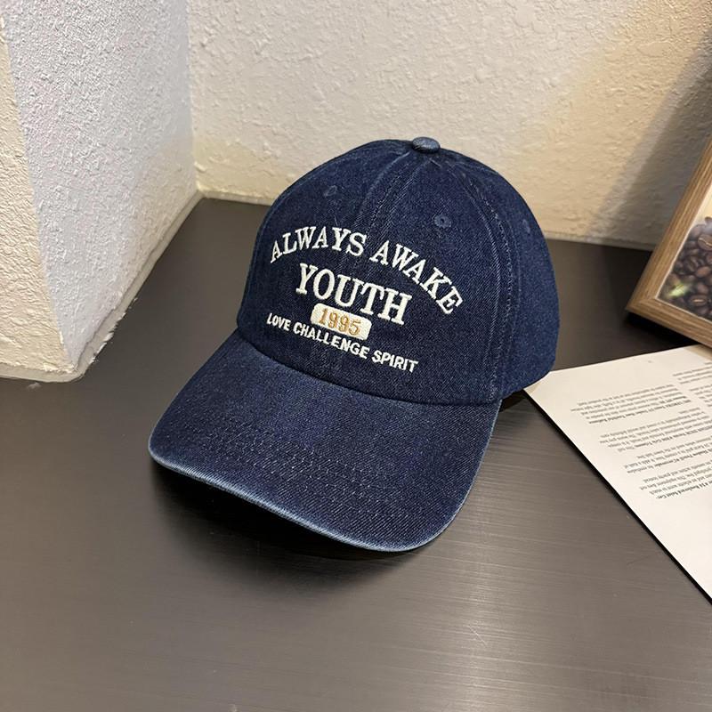 Джинсовая бейсболка для женщин летняя солнцезащитная регулируемая дышащая повседневная шляпа темно-синий