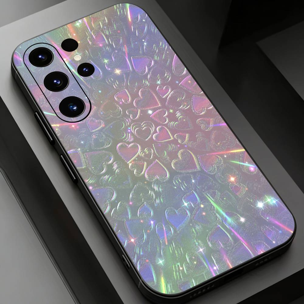 Holographic Bubble Y2K Style Phone case for Samsung Galaxy S24,25,26,23 22,21,S20 Plus Ultra FE soft fundas cases