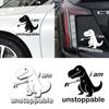 Je suis Inarrêtable Dinosaure Dessiné Autocollants de Voiture Couvre-Rayures Autocollants Réfléchissants Autocollants Mignons pour Carrosserie, Autocollants Couvre-Rayures de Voiture.