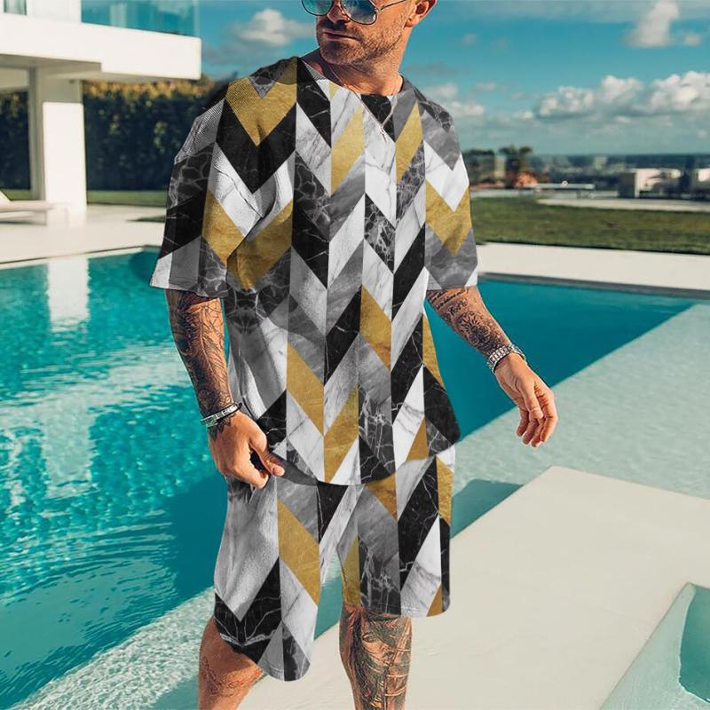 

Летний комплект футболок, мужской спортивный костюм, футболка большого размера, уличная одежда песочного цвета, спортивный костюм из 2 предметов с короткими рукавами и 3D принтом для бега