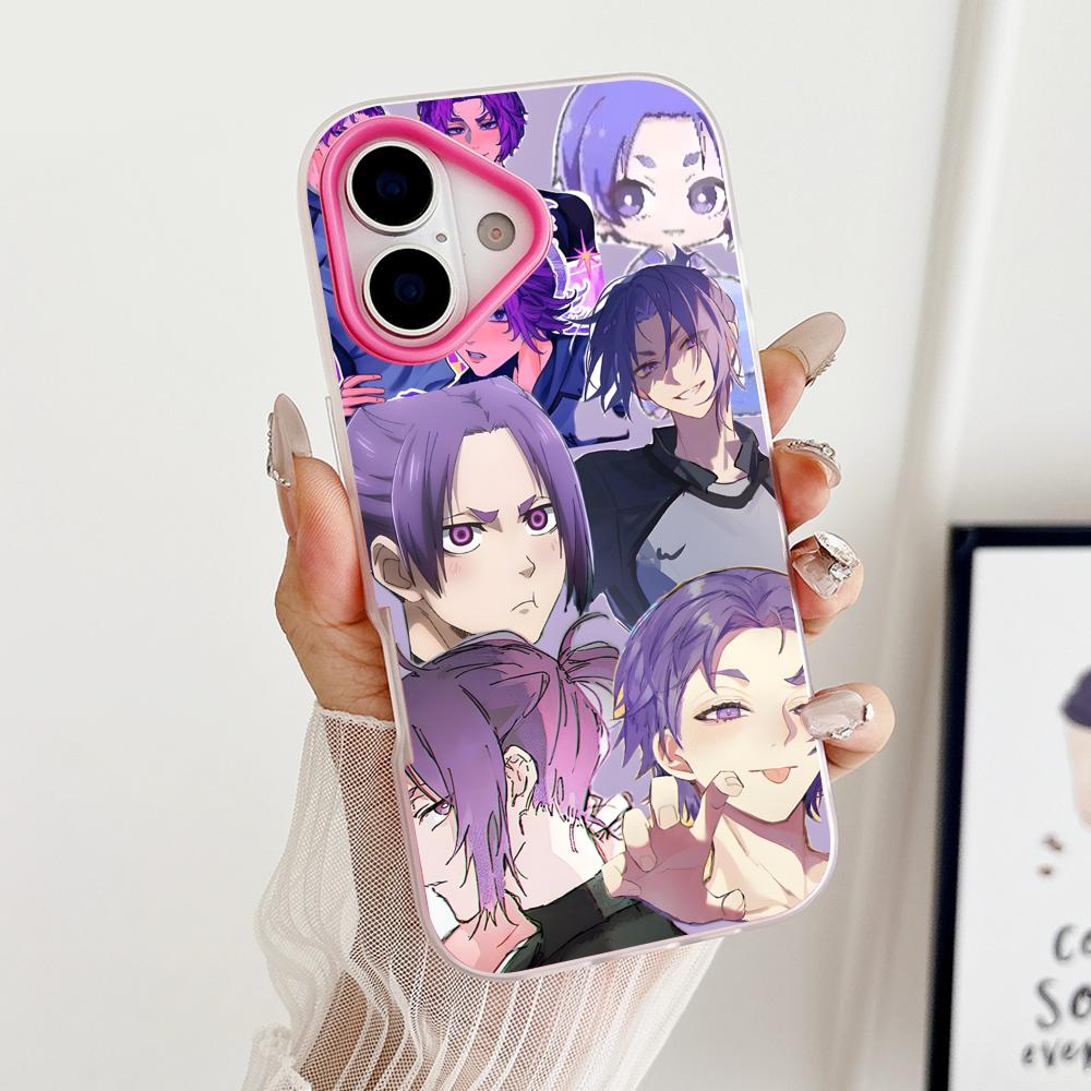 Blue Lock Reo Mikage Jelly Double layer Rose Red Mobile Phone Case for iPhone 17 16 15 14 13 12 11 Air Pro Max Plus Protective