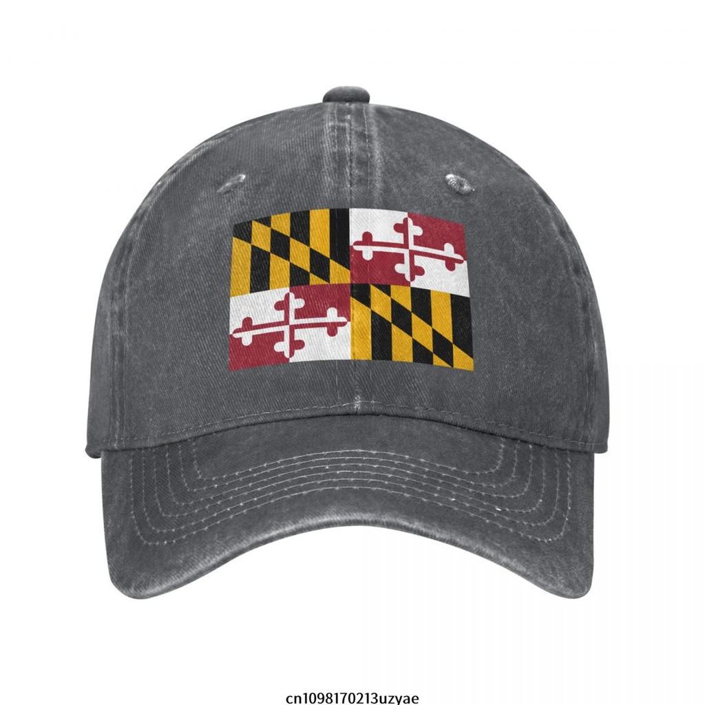 Flag Of Maryland Fashion Unisex Cotton Baseball Cap Classic Adult Adjustable Denim Hat