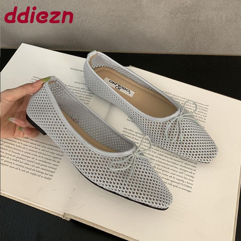 Fashion Luxury Footwear Mesh Ladies Flats Slip On Shoes Female Shallow Fashion Butterfly-Knot Women Ballet Flats Dance Shoes New 2025