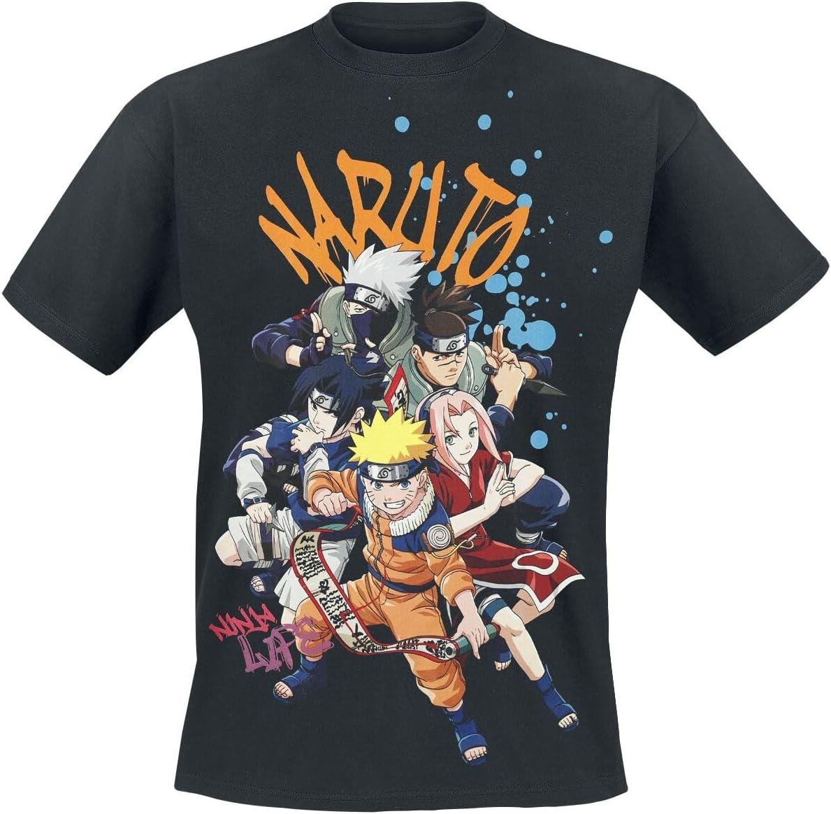 Футболка Naruto Team черная Аниме, Фан-мерч, Сериал S