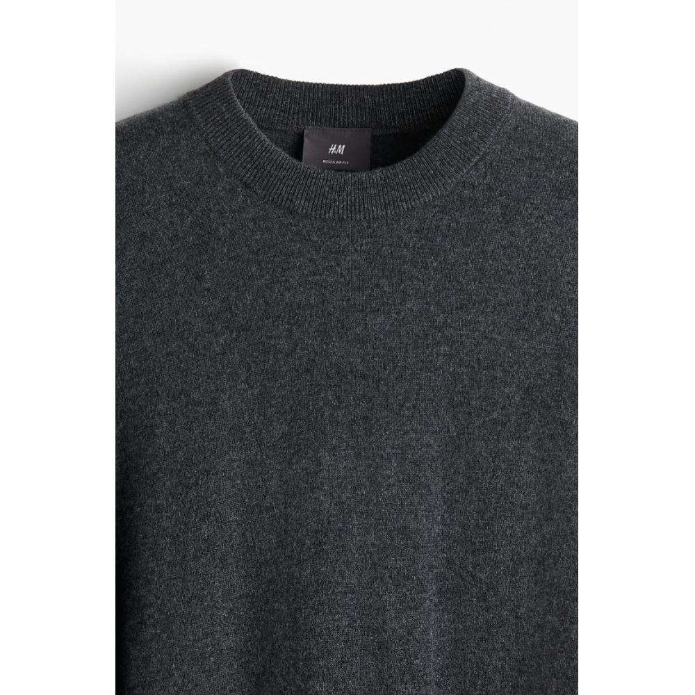H M Regular Fit casHMere juMper Dark Grey