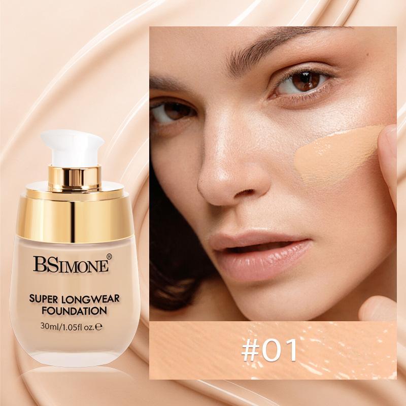 

Long-Lasting Oil-Control Foundation for Dry Skin Non-Caking Cream Skin BB Cream Waterproof Sweat-Resistant High-Coverage Foundation 1