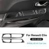 Real Soft Carbon Fiber Sticker For Renault Clio 4 2013 2014 2015 2016 2017 2018 LHD RHD Car Front Window Button Inner Outer Trim
