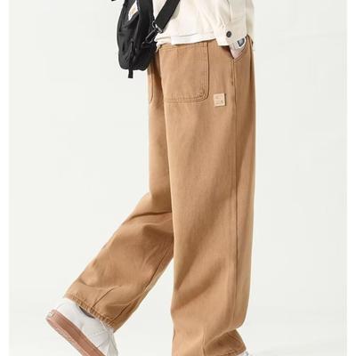 Wide-legged Work Pants for Men's Spring and Summer New Retro Casual Trousers Loose Straight Pants