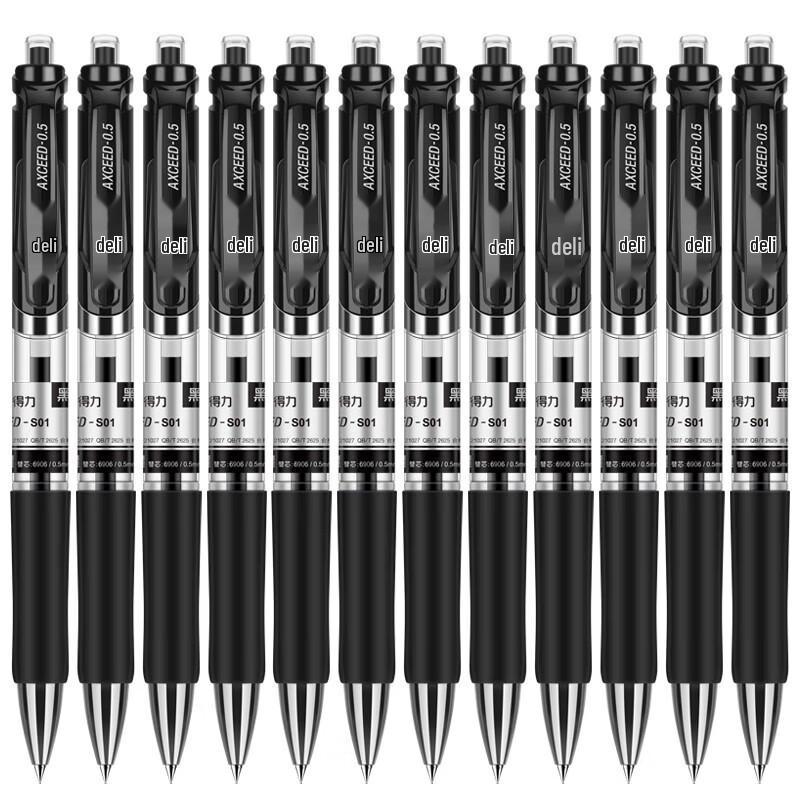 Deli S01 0.5mm Ret Retractable Gel Pens
