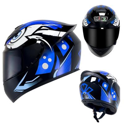 Qike Motorcycle Helmet for Men and Women, All-Season Universal Personalized Safety Helmet, Four-Season Rider Bluetooth Full Face Helmet