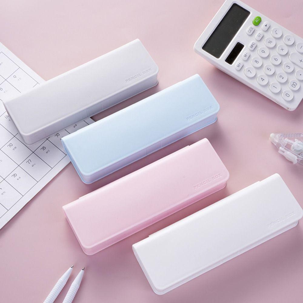 High Quality Plastic Pencil Case Portable Large Capacity Pen Box Stationery Organizer Elementary Students