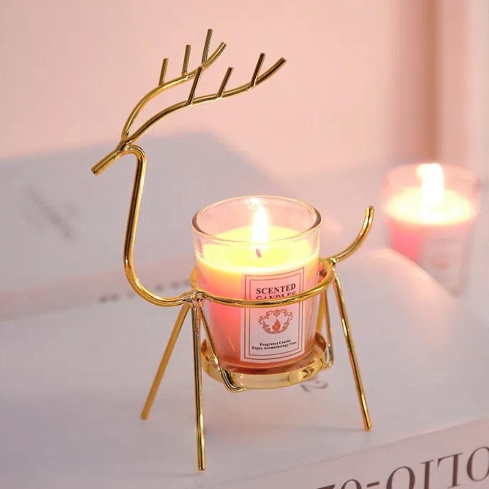 Christmas Gift Iron Candle Holders Metal Christmas Candlestick Modern Deer Candle Holder Home
