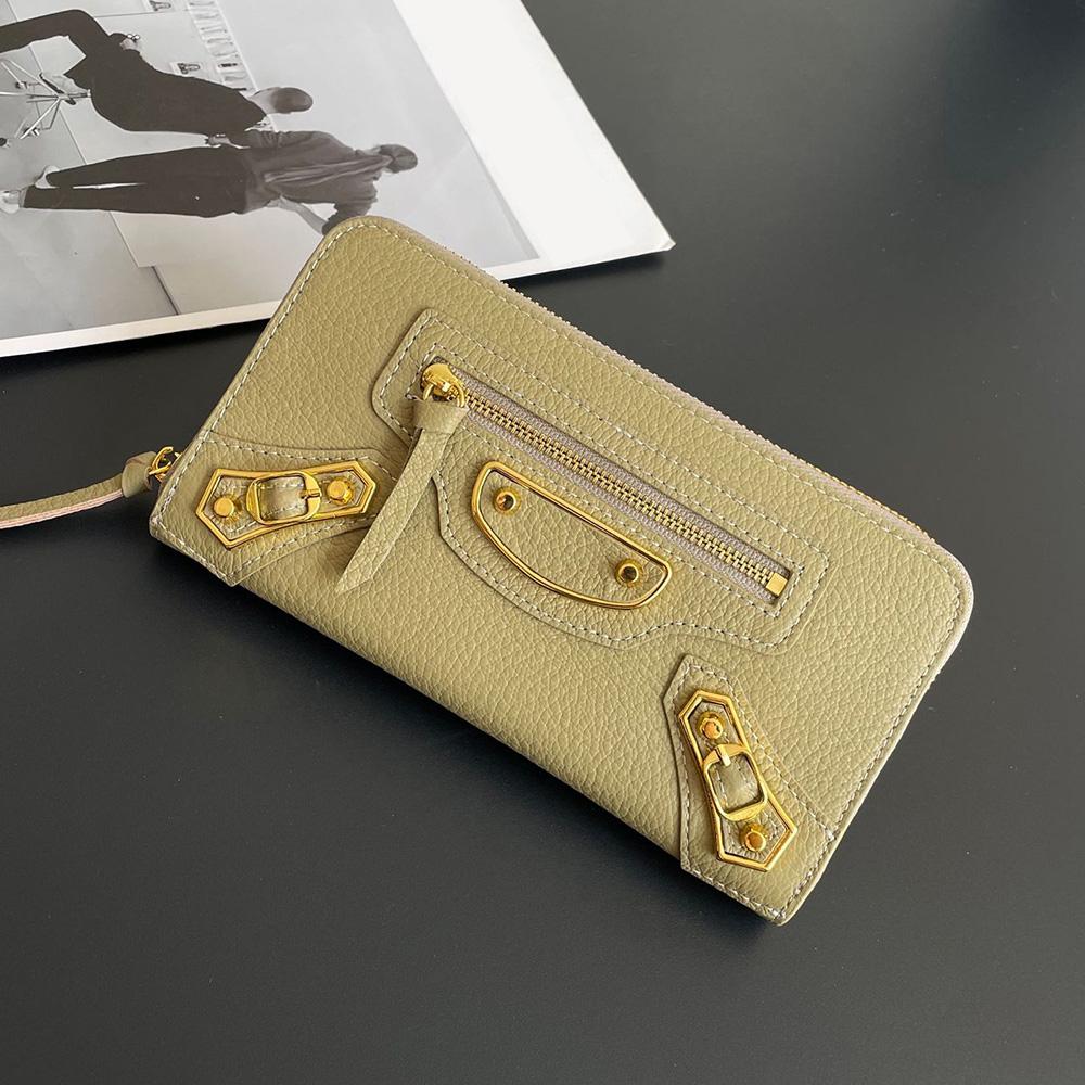 Retro Echtes Leder Damen Geldbörsen Luxus Markenstil Motorrad Lange Geldbörse Ohne Logo Hohe Kapazität Nieten Clutch Tasche Geldbörse