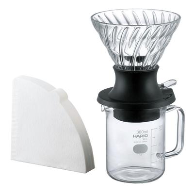 HARIO Immersion Dripper Enkel Extraktion med Utbyte Tillverkad i Server Gåva Switch, Press, 200ml, Svart, Japan, (300 ml) Set, Present, Gåva, SSD-5012-B