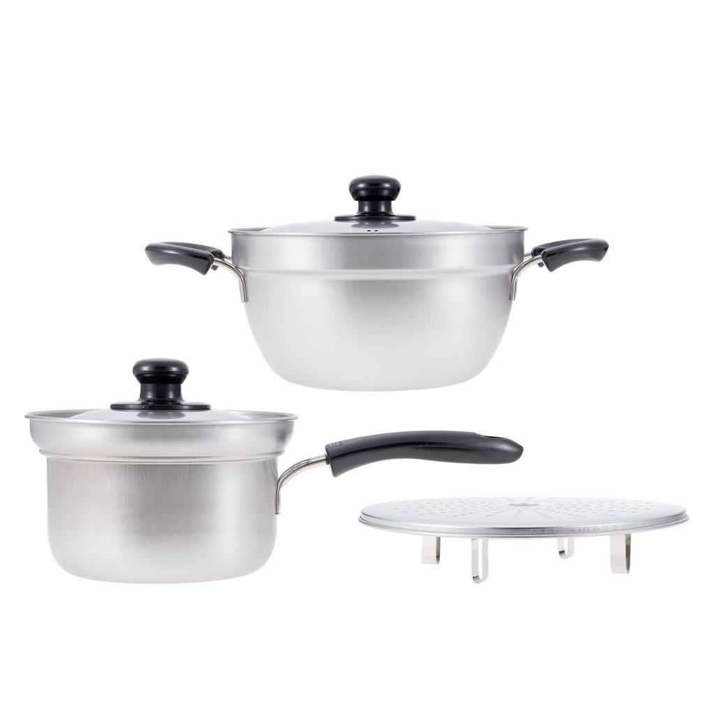 Wahei Freiz 16cm Saucepan 23cm Saucepan with Strainer and Stainless Induction and Gas Enzo Tsubame-Sanjo Overflow-Resistant & Lid, Steel, Compatible,