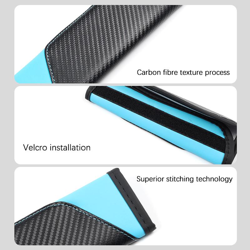 2Pcs Carbon Fiber Car Shoulder Pads Universal Car Shoulder Pad Cover Car Shoulder Belt Seat Pad Auto Interior Accessories