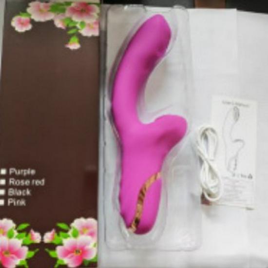 Vibrierendes Doppelkopf-Massagegerät für Frauen mit starker Vibration und Saugfunktion