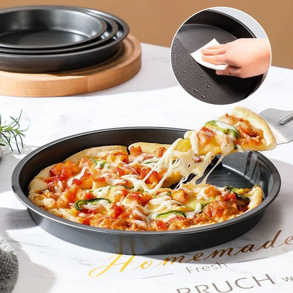 New Black Baking Tray Even Heating Carbon Steel Pizza Baking Pan Non-stick Cookies Baking Tray