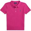 Polo Polo Knit Sweater With Cable Knit Polo Collar Short Sleeve Kids Tops 313935002-500