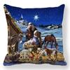 Christmas Decor Cushion Cover Christmas Gifts Home Party Decorative Pillow Cover Winter Snow Scene Animal Angel Print Pillowcase