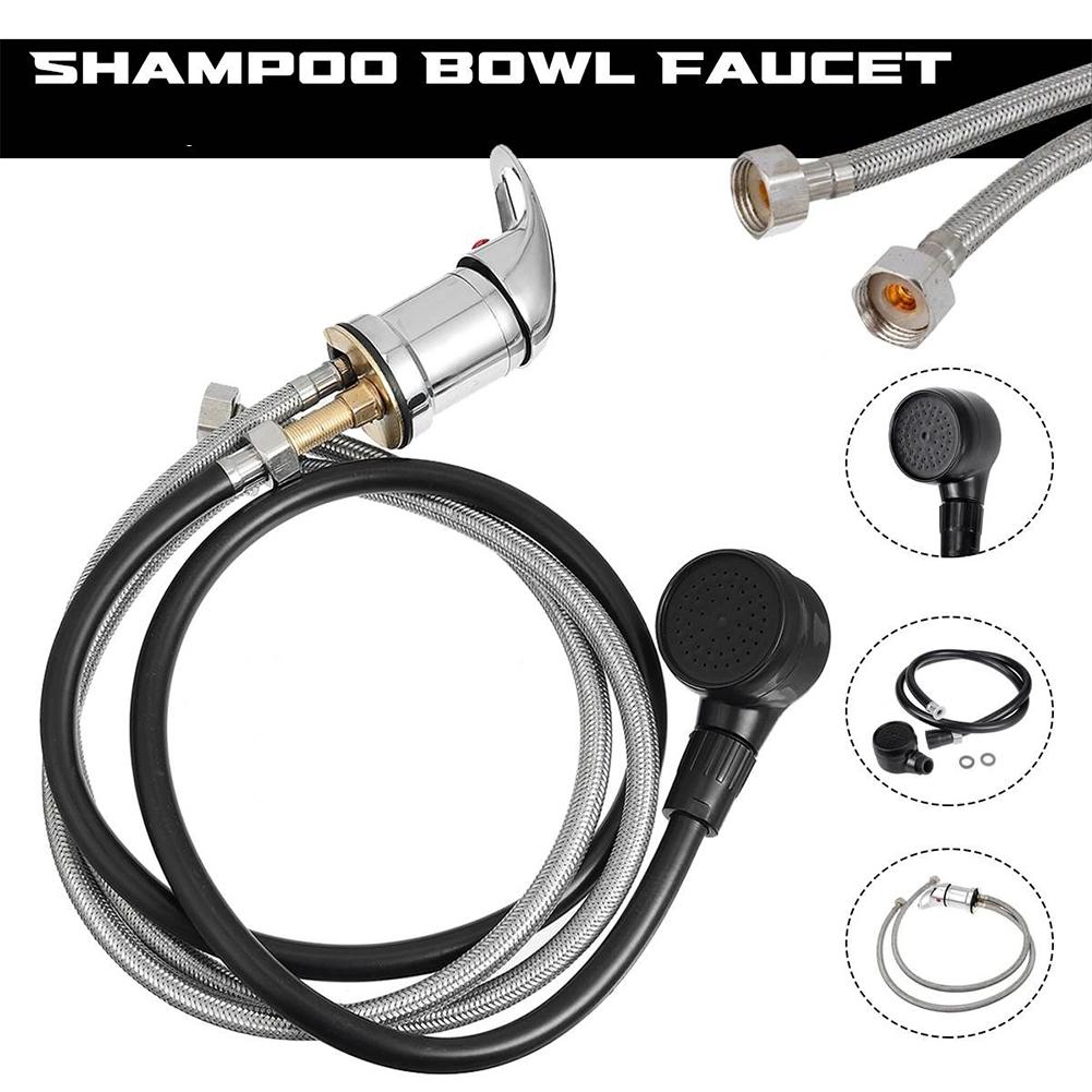 Flexible Spray Hose Salon Equipment Multiple Applications Zinc Alloy Construction Hygienic Shampoo Bowl Faucet