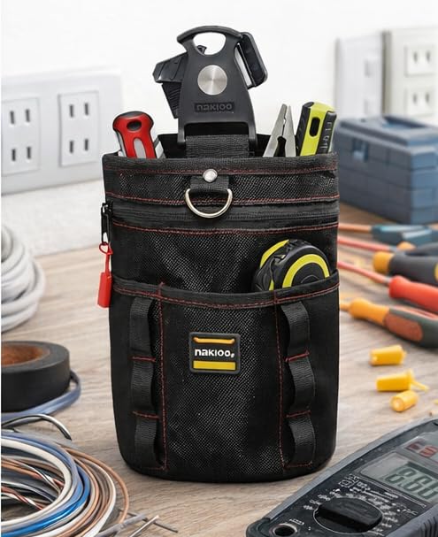 Tool Belt, Nail Pouch, Tool Pouch with Quick-Release Swivel Hook, Tool Drop Prevention, Lightweight, Waterproof, Spring-Loaded Closure, Detachable Too