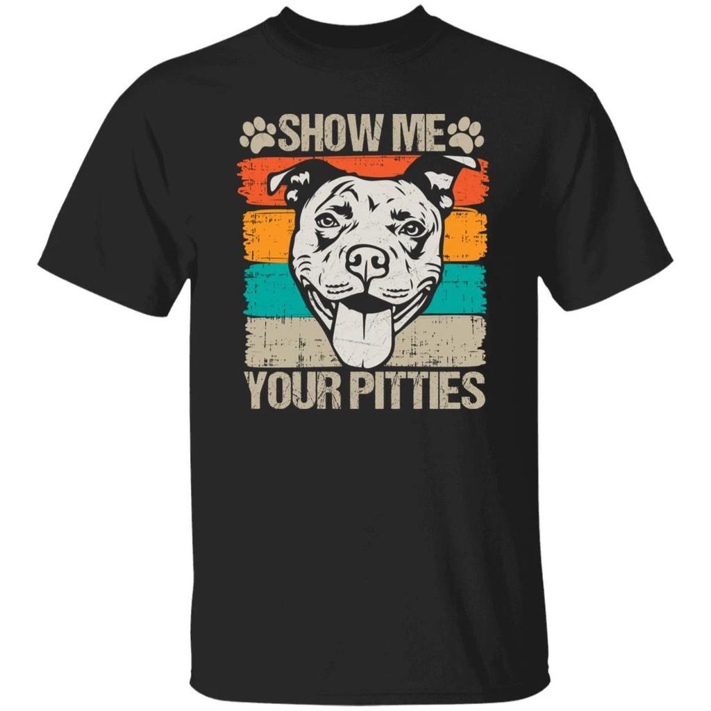 Show me your pitties Retro Unisex T-shirt gift bulldog dog dad black