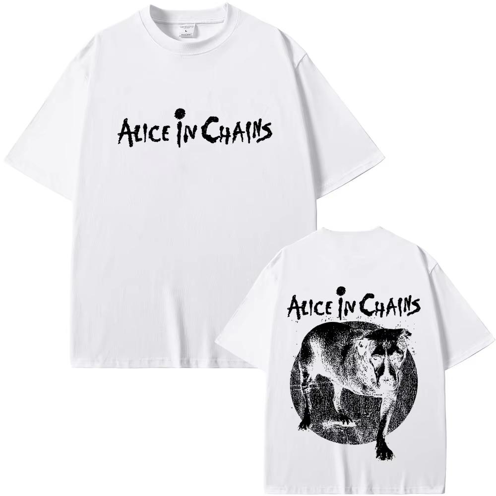 

Рок-група Alice in Chains Двосторонній графічний футболка Оверсайз Чоловіча Жіноча Високоякісна бавовняна футболка Одяг Чоловічий Вінтажний одяг L