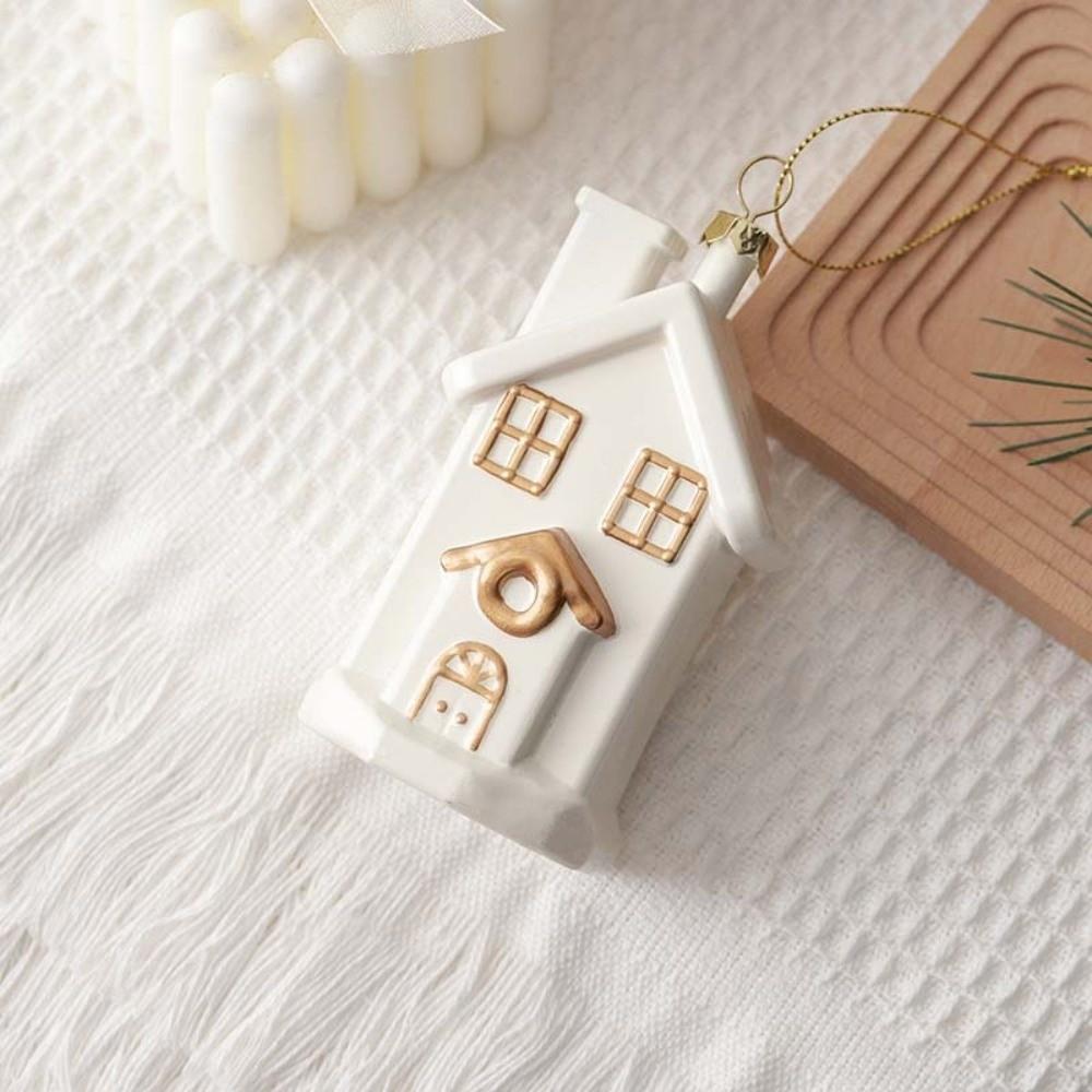 Dreamy PVC Christmas Hanging Ornament House Snowflake Xmas Pendant Polyester Tree Christmas Tree Decoration Doorway