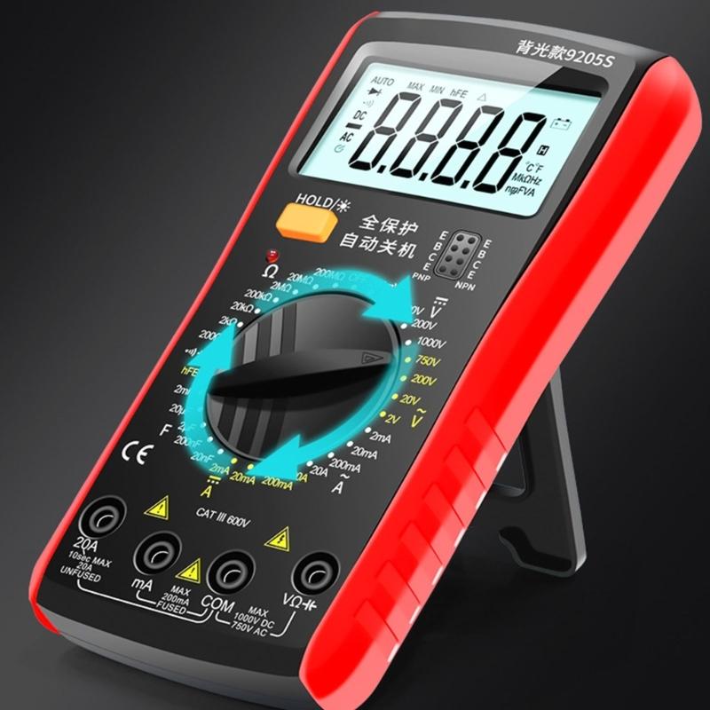 Multifunction Digital Multimeter High Accuracy Measurement Overload Protections Backlit LCD For Electrical Testing