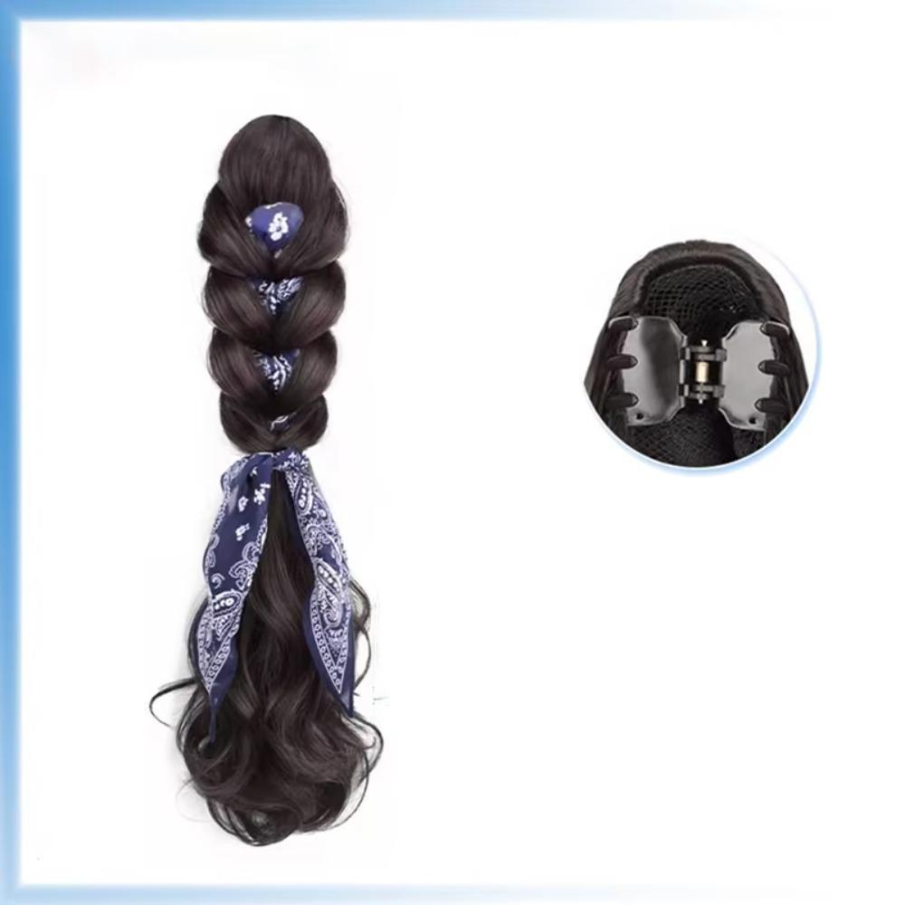 

Жіноча шпилька-затискач для хвостика, 16-дюймова перука-коса, шпилька для волосся, шпилька для волосся для жінок на кожен день чорний коричневого кольору