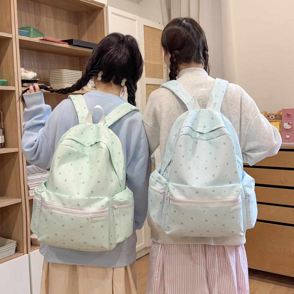 Schoolbag Girl Wind Small Floral Backpack Women's New High Value Versatile Cute Backpack Light Casual Student Bag