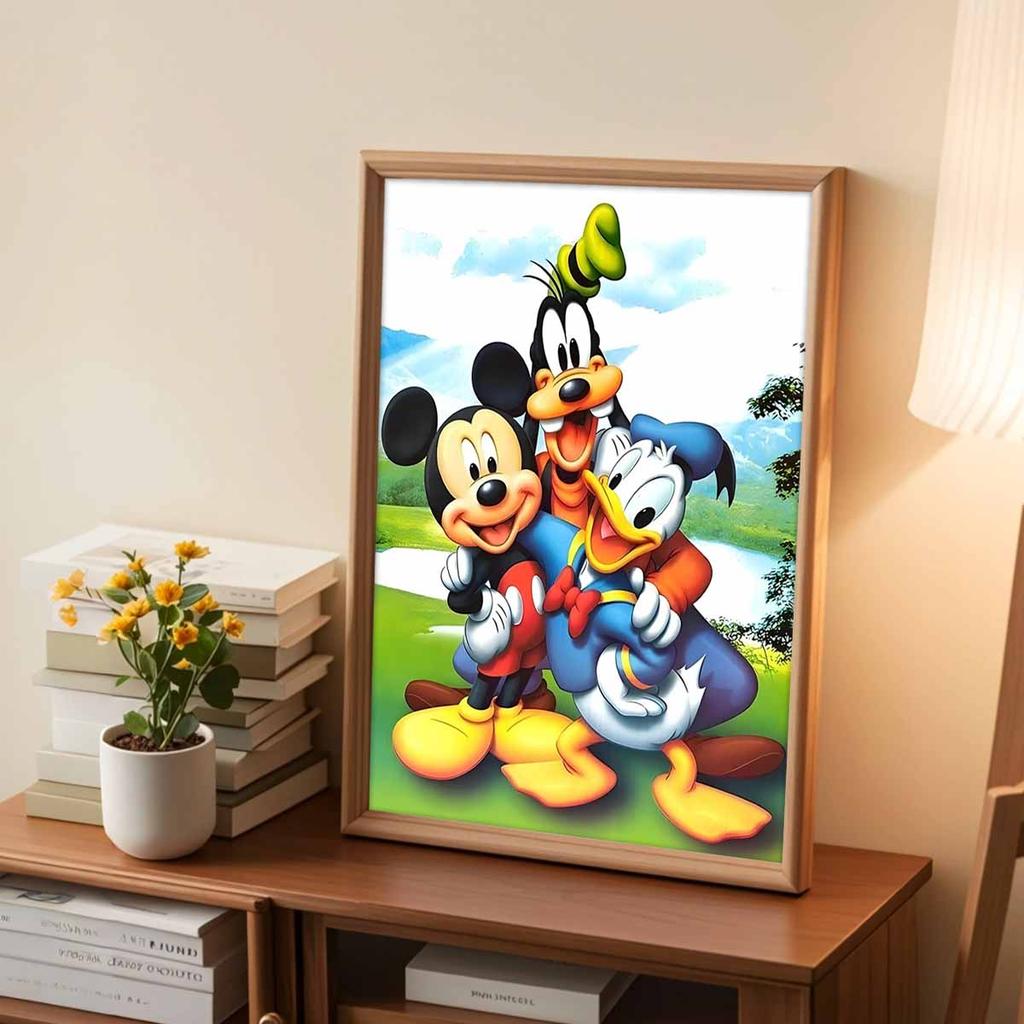 5D DIY Diamond Art Painting Kits for Adults, Master Tang and Mickey Mouse Full Round Crystal Diamond Kits for Beginner for Home Wall Decorate