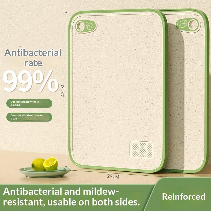 Double-Sided Antibacterial Cutting Board Anti-mildew Anti-slip Plastic Multi-functional Fruit Sticky Board Home Kitchen Tool S зелёный